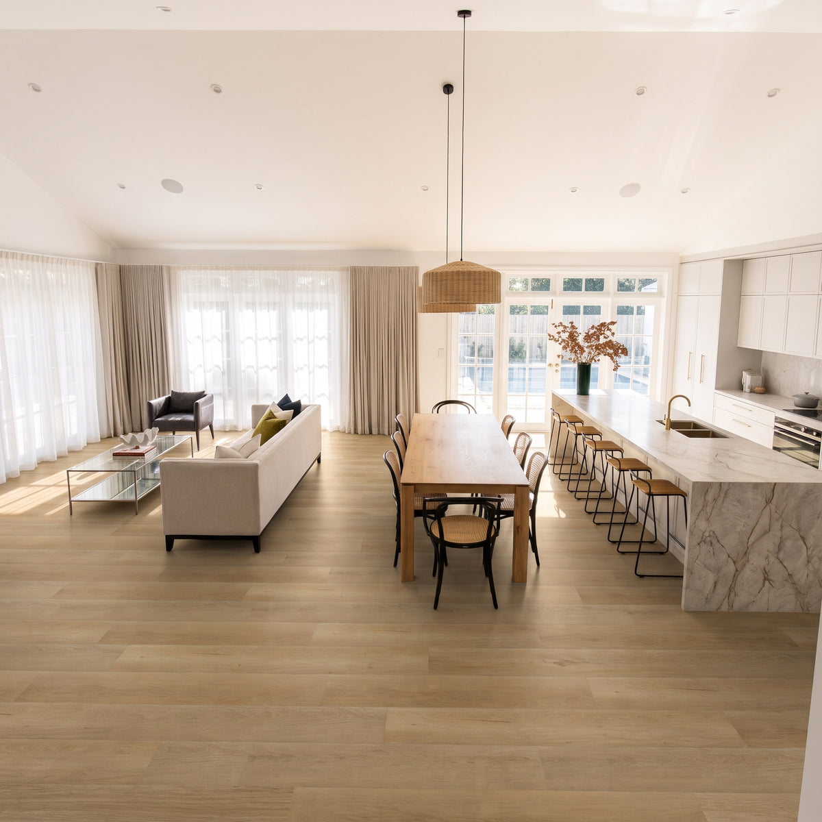 Blackbutt vinyl flooring, smooth matte. Durable luxury vinyl planks with authentic Aussie Blackbutt timber grain texture.