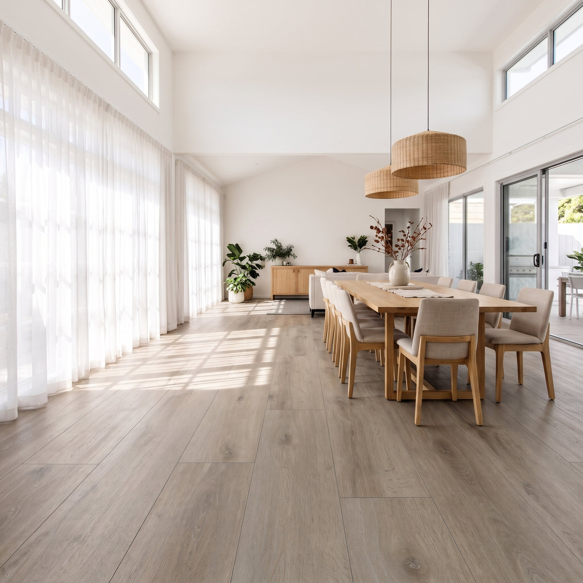 Phantom vinyl flooring, smooth matte. Durable waterproof luxury vinyl planks with a dark ebony-inspired hardwood grain.