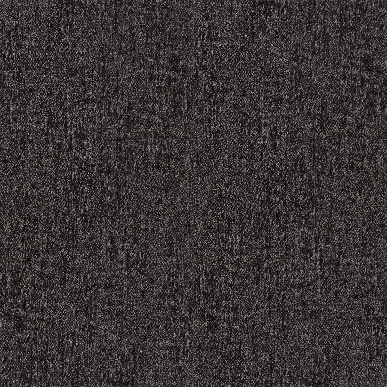 A close-up image of a textured dark gray carpet sample.