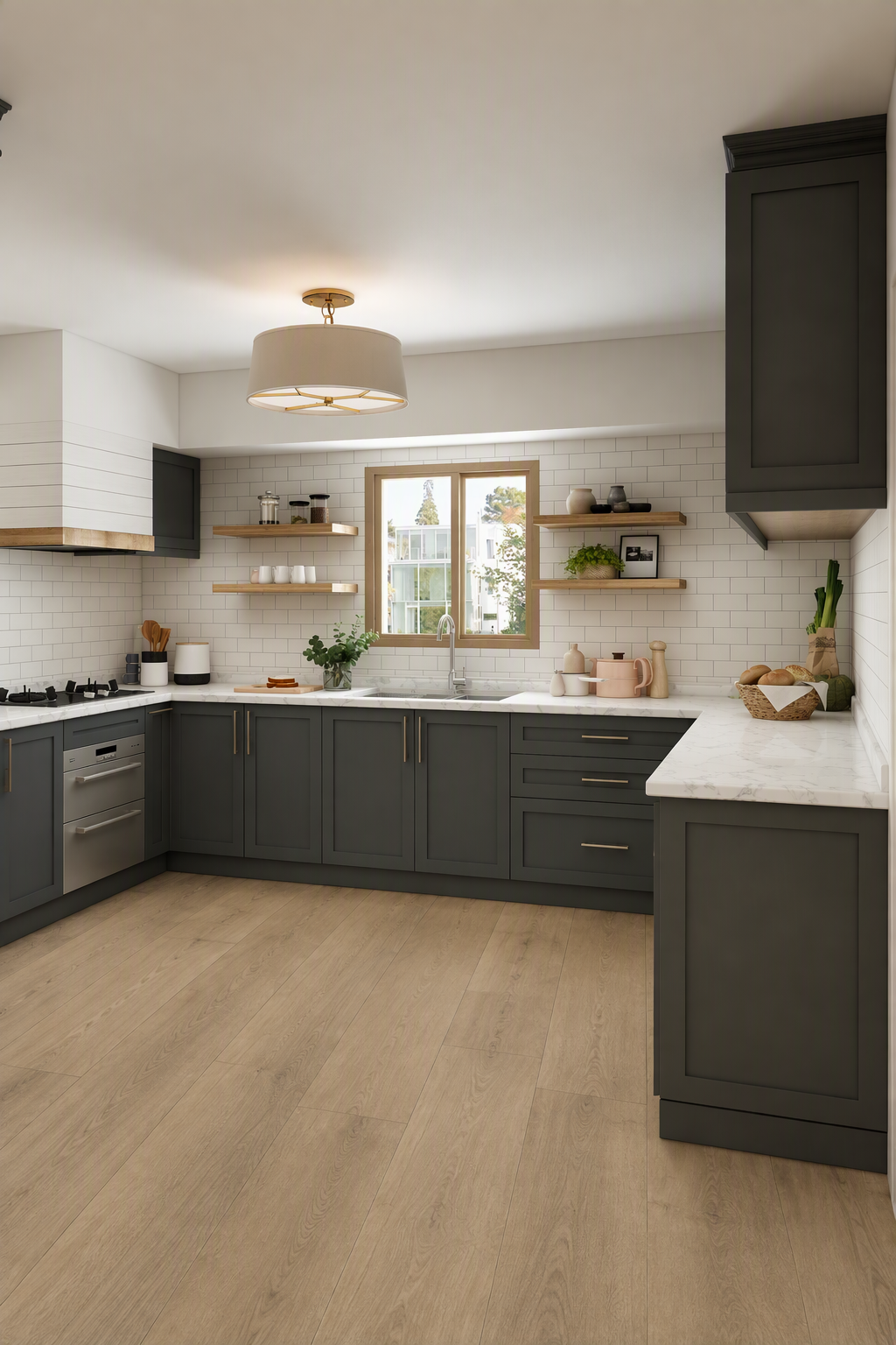 Bermuda wideboard hybrid flooring in light sandy oak tones with extra-wide planks for a modern coastal home.