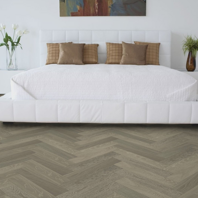 Forest Grey Timber Flooring Herringbone