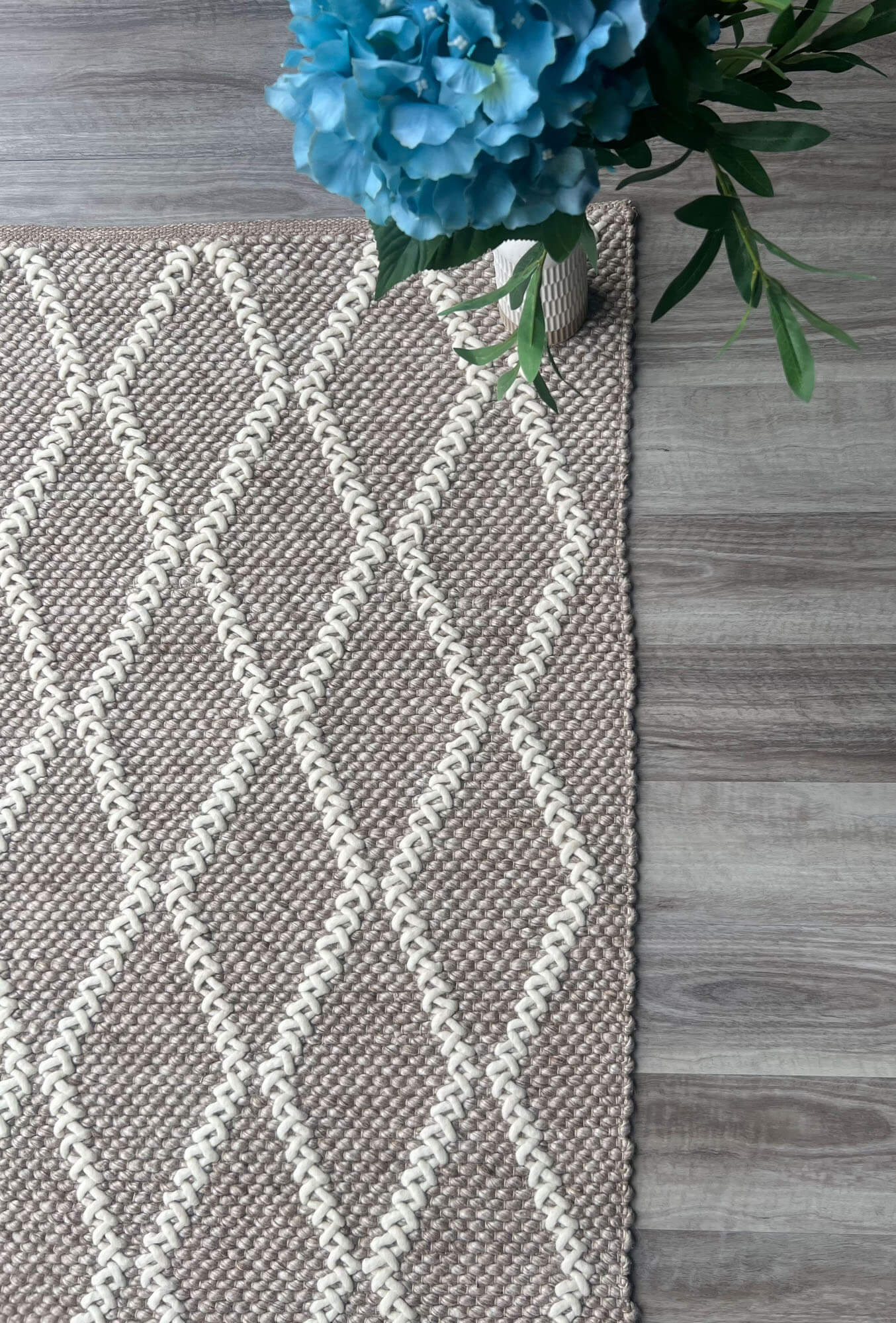 Chevron Linen Rug