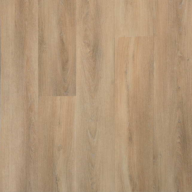 Waterproof Early Oak vinyl planks featuring a light-washed matte finish and subtle, natural timber textures.