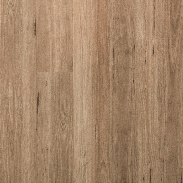 Murray Blackbutt vinyl flooring with warm amber tones and realistic Australian hardwood grain for a rustic interior.