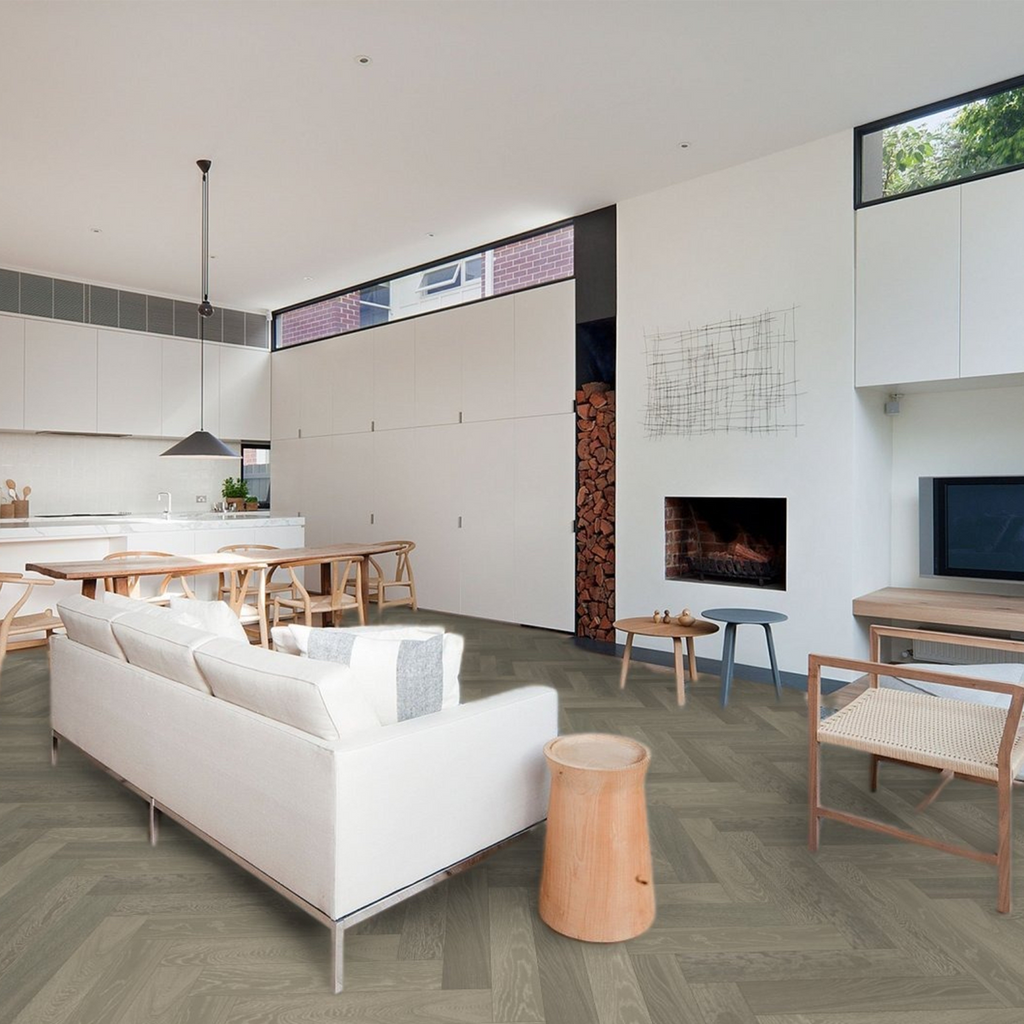 Forest Grey Timber Flooring Herringbone